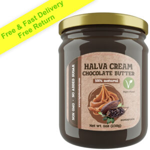 Chocolate Halva Cream Butter | Kosher Non-GMO | Free of Sugar | Plant Based Protein Superfood